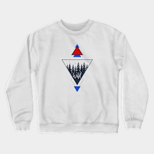 Abstract Wild Forest, Red, Blue, Black Design Crewneck Sweatshirt